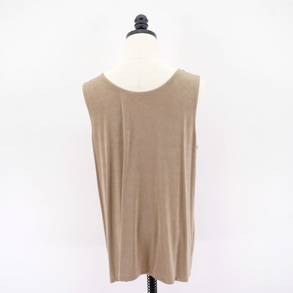 Chico's Green 3 XL Sleeveless V-Neck Stretch Blouse Top - Picture 5 of 7
